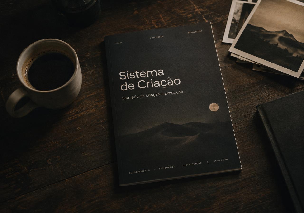 Mockup ilustrativo do guia Sistema de Criação